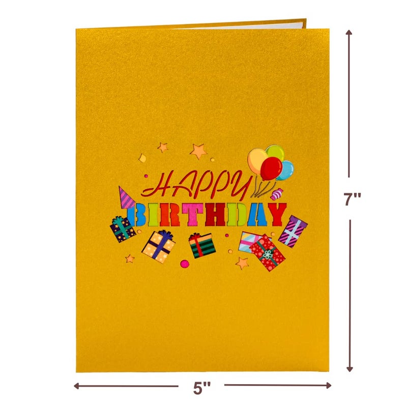 Paper Love Happy Birthday Pop Up Card, For Adults and Kids - 5" x 7" Cover - Includes Envelope and Note Tag (Happy Birthday) - Image 2